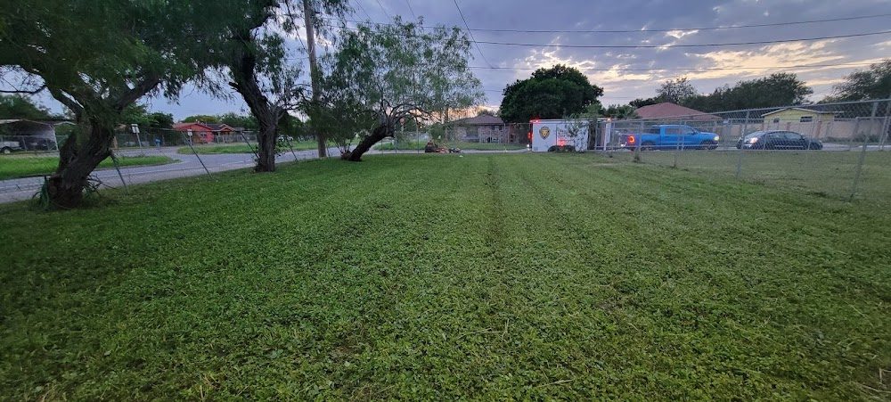 A large lot freshly cut by RGV Elite Lawn Care